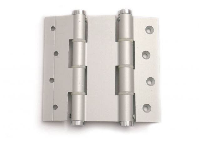 Deurveerscharnier dubbelwerkend - Lengte 120mm - Deurdikte 40mm - Aluminium zilvergrijs