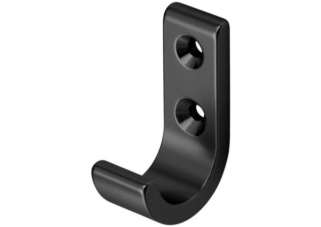Handdoekhaak enkel - zwart - 13mm