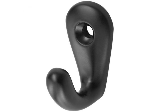 Handdoekhaak enkel zwart - 18mm - Hermeta 0557-70