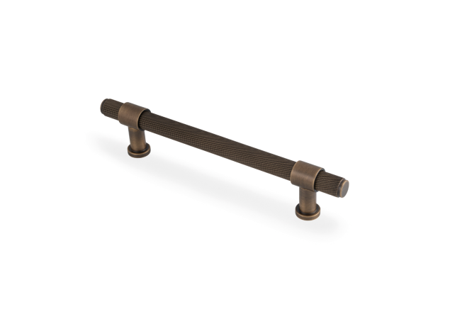 Meubelgreep Knurled 'Kingston' - Antiek messing - 220x44x160mm - AW839-160-AB