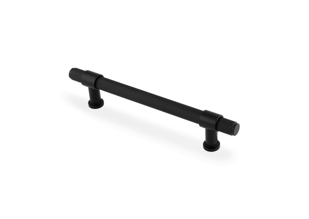Meubelgreep Knurled 'Kingston' - Zwart - 220x44x160mm - AW839-160-BL