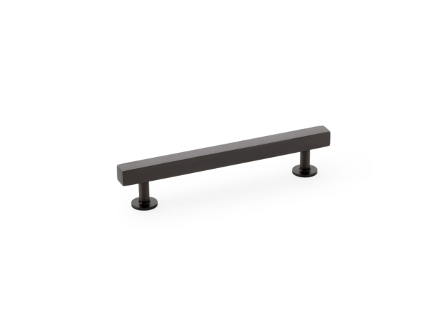 Meubelgreep vierkant T-vorm - Op rond rozet - Antraciet - 164x33x128mm