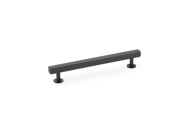 Meubelgreep vierkant T-vorm - Op rond rozet - Antraciet - 196x32x160mm
