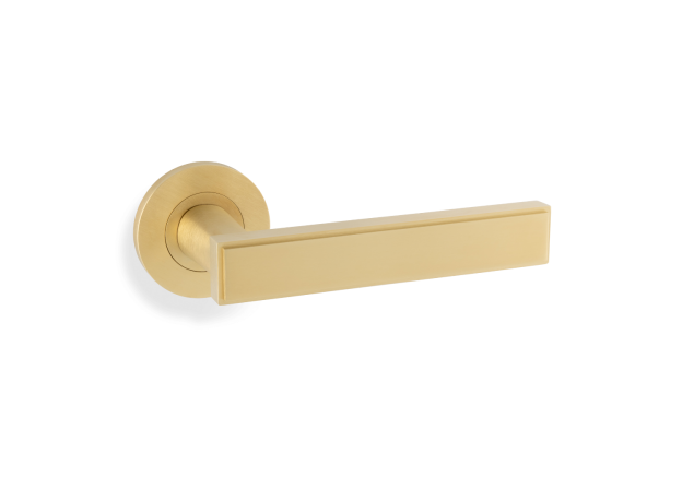 Deurkruk 'Jesper' - PVD Mat messing - Rond rozet Ø50mm AW260SBPVD