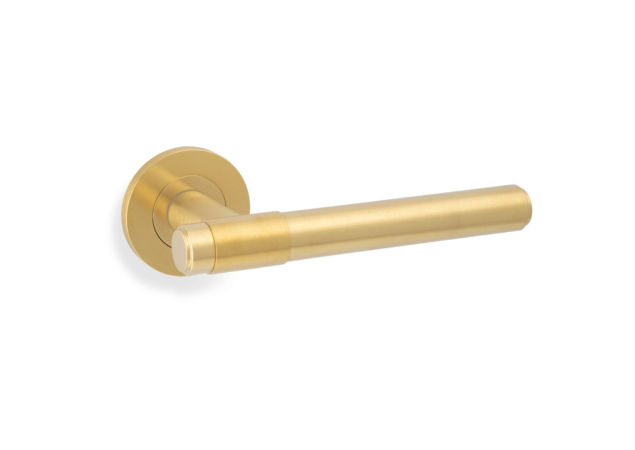 Deurkruk Plain 'Kingston' - PVD Mat messing - Rond rozet Ø50mm