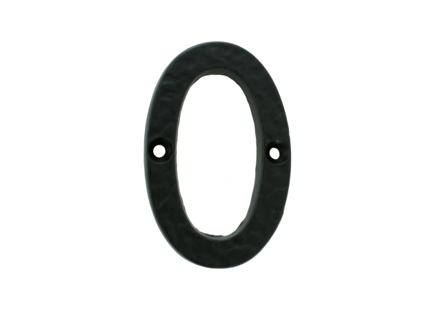Huisnummer 0 - Gietijzer/Smeedijzer - Antiek zwart - 77mm