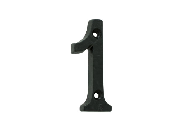 Huisnummer 1 - Gietijzer/Smeedijzer - Antiek zwart - 77,5mm