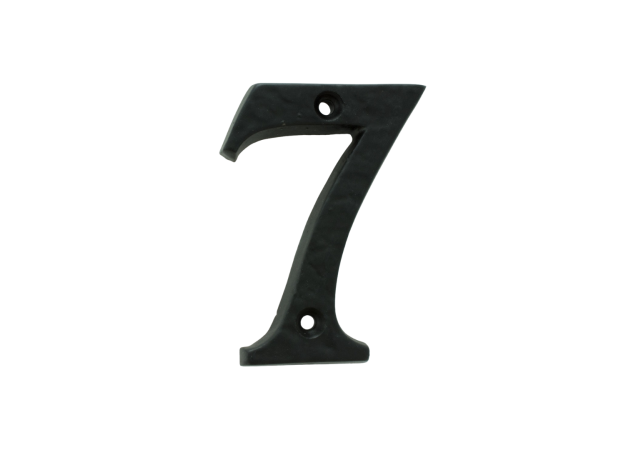 Huisnummer 7 - Gietijzer/Smeedijzer - Antiek zwart - 78mm