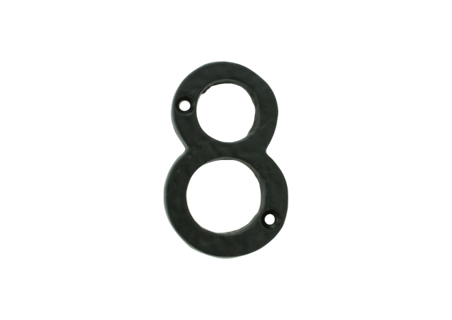 Huisnummer 8 - Gietijzer/Smeedijzer - Antiek zwart - 78mm