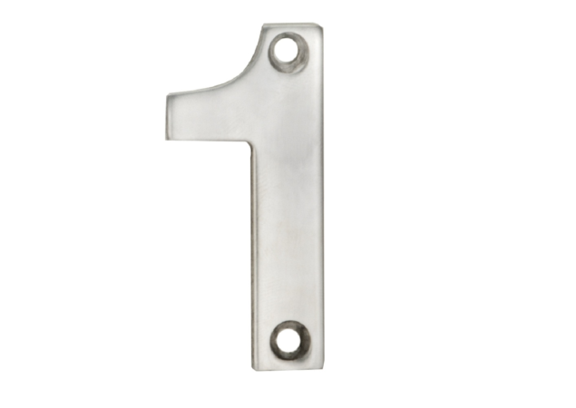 Huisnummer 1 - RVS 316 - RVS mat - 50mm