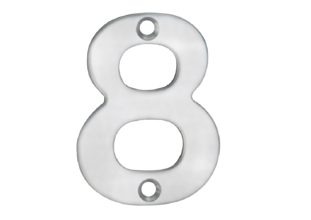 Huisnummer 8 - RVS 316 - RVS mat - 50mm