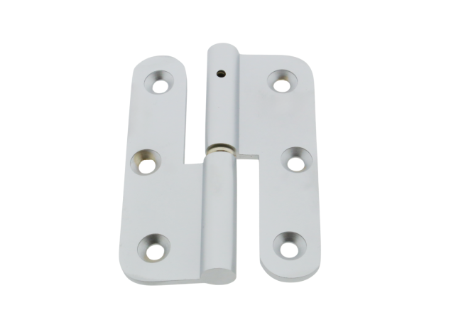 Paumelle ronde hoek 90x63mm Rechts Messing mat chroom