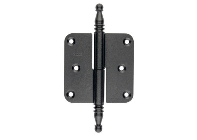 Paumelle HDD 80x80x2.5 zwart Rechts met vaasknop