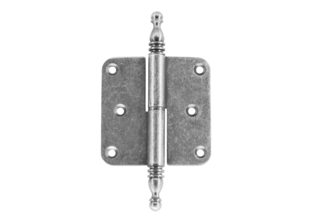 Paumelle HDD 80x80x2.5 antiek zilver Rechts met vaasknop