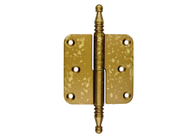 Paumelle HDD 80x80x2.5 antiek messing Rechts met vaasknop