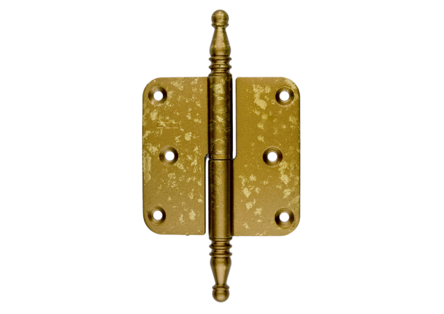 Paumelle HDD 80x80x2.5 antiek messing Links met vaasknop