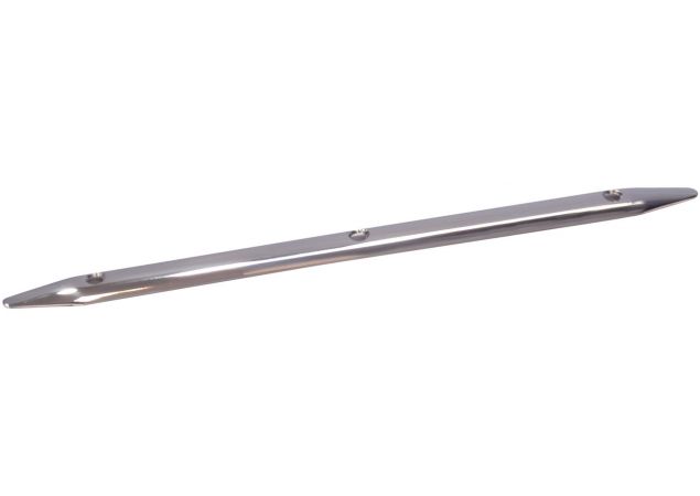 Rvs Schuurlijst halfrond hol, geboord Breed: 20mm Lengte: 650mm