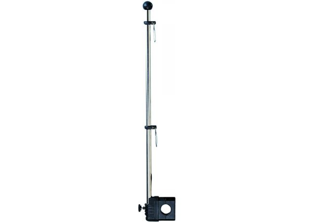 Vlaggenstok met railing bevestiging voor Ø 22-25mm railing Hoogte: 430mm Rvs 304