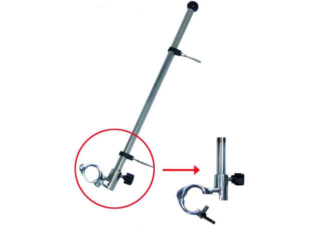 Vlaggenstok met railing bevestiging voor Ø 22mm railing H 455mm Rvs 304