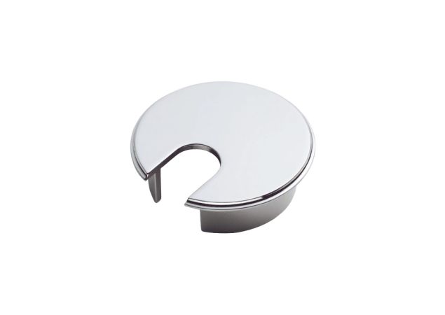 Kabeldoorvoer messing Ø73mm - Chroom gepolijst - Boordiameter Ø62mm - Boordiepte 19,5mm