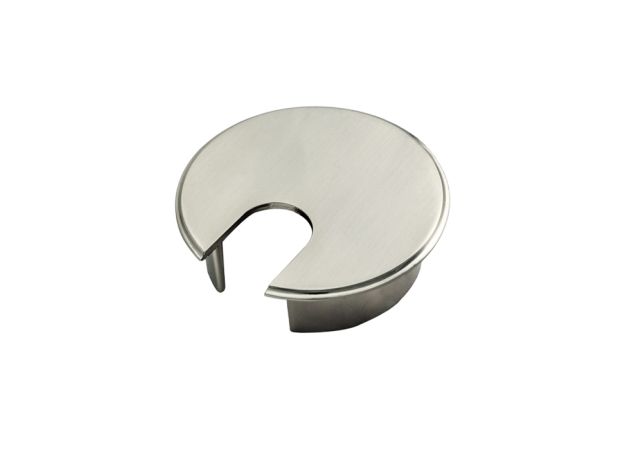 Kabeldoorvoer messing Ø73mm - Mat vernikkeld - Boordiameter Ø62mm - Boordiepte 19,5mm