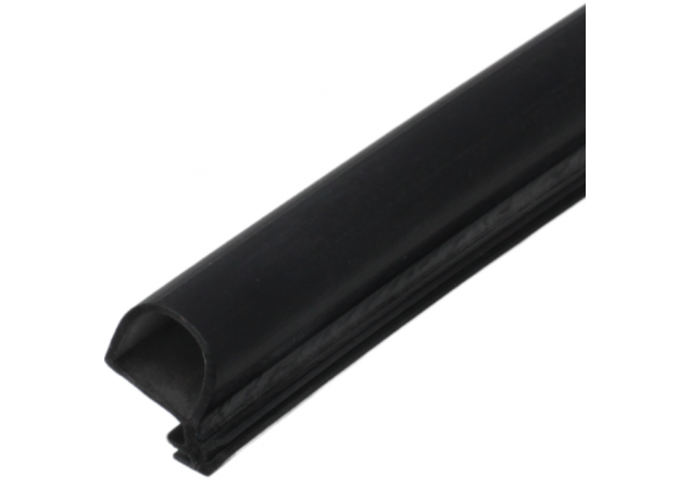 Deuraanslagprofiel Zwart - Sponningsbreedte 7x6,5mm- Hoogte 10mm - Prijs per 50m