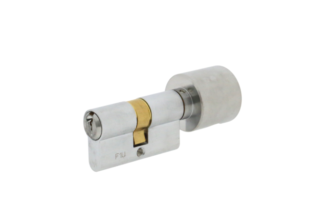 Knopcilinder K26,5/26,5 Mat chroom Versmalde meenemer Zeewaterbestendig Gelijksluitend