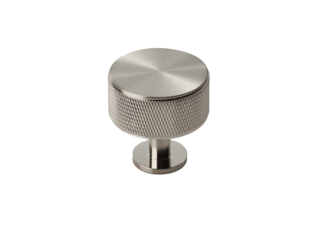 Meubelknop Knurled 'Radio' - Mat vernikkeld - Ø35mm - Hoogte 35mm - FTD703SN