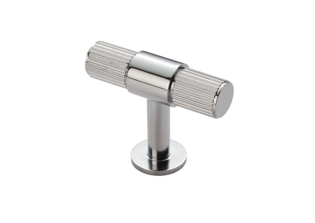 Meubelknop 'Lines' T-vorm - Chroom gepolijst - 50x13x39mm - FTD711CP
