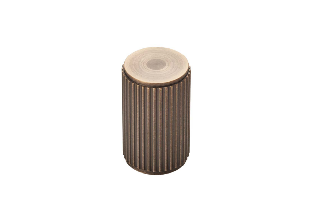 Stiftknop 'Lines' - Antiek messing - Ø18mm - Hoogte 30mm - FTD712AB
