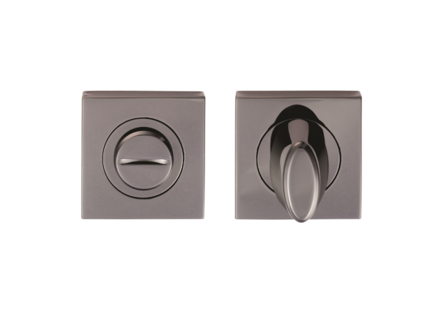 Wc garnituur op rozet - vierkant - Zwart vernikkeld - 51mm - SZM004SQBN