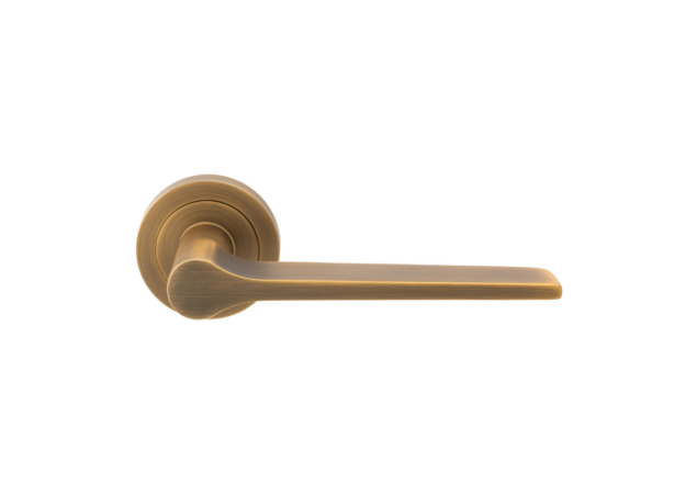 Deurkruk 'Velino' - Antiek messing - Rond rozet Ø50mm - EUL020AB