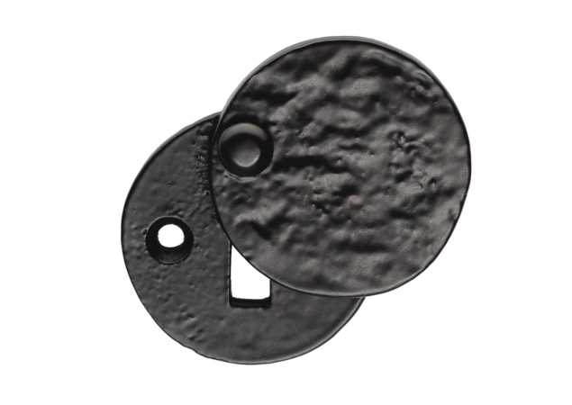 PC-Rozet smeedijzer - Met afdekkapje - Antiek zwart - Ø40x6,5mm - LF5546