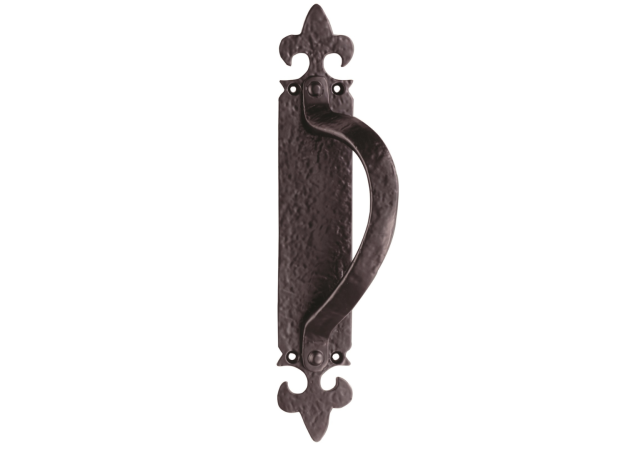 Deurgreep smeedijzer 'Offset' - Antiek zwart - Rechtshandig - 263,5x54x159mm - LF5260RH