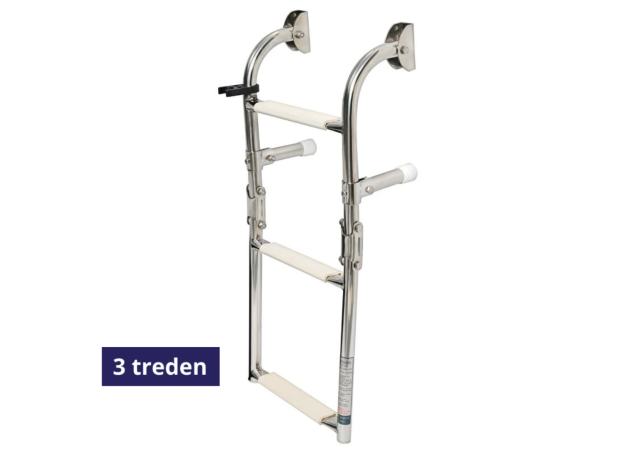 Zwemtrap Opvouwbaar 3 treden - 260mm breed - open  lengte 630mm