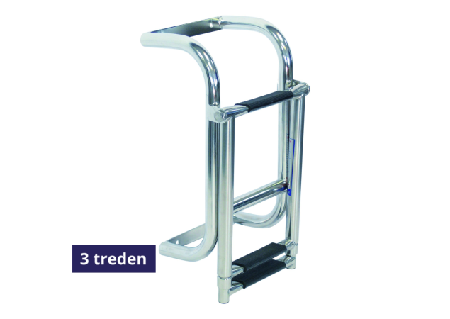 Zwemtrap Telescopisch uittrekbaar 3 treden Lengte 450-700mm Breedte 200mm Rvs 316