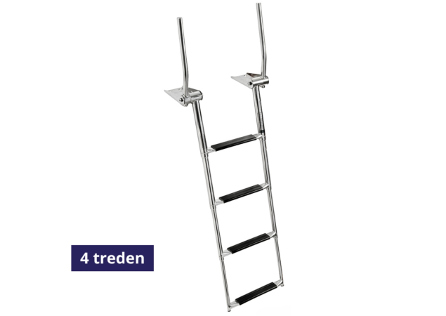 Zwemtrap Telescopisch - 4 treden met hendels - 480x515mm - open lengte 1185mm