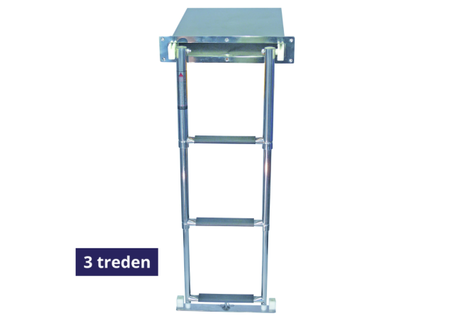 Zwemladder Cassette Telescopisch 3 treden 335x490x50mm Rvs 316