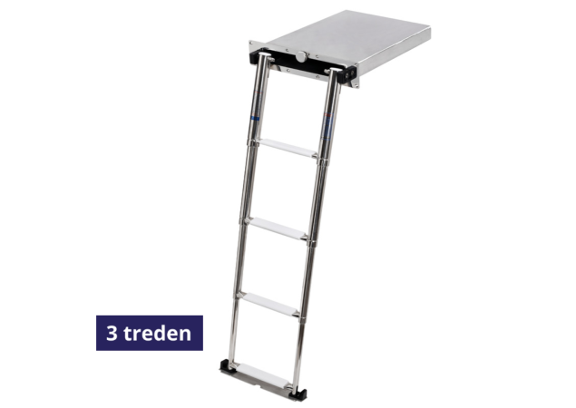 Zwemtrap 3 treden inschuifbaar - lengte 854mm - voorplaat 390x88