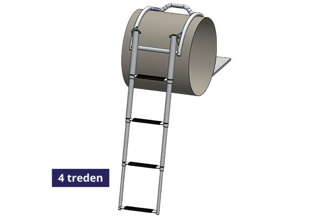 Buis snelvrijgave zwemtrap voor rubberboten - 467 x 343mm - open lengte 1130mm
