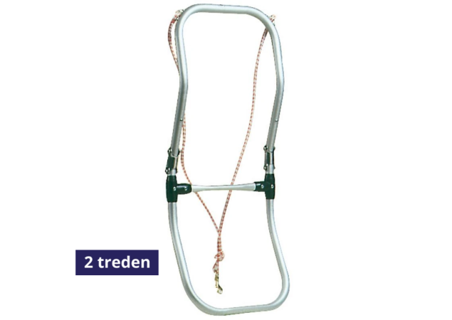 Zwemtrap opvouwbaar voor rubberboot -  2 treden - lengte 900mm - breedte 250mm - aluminium