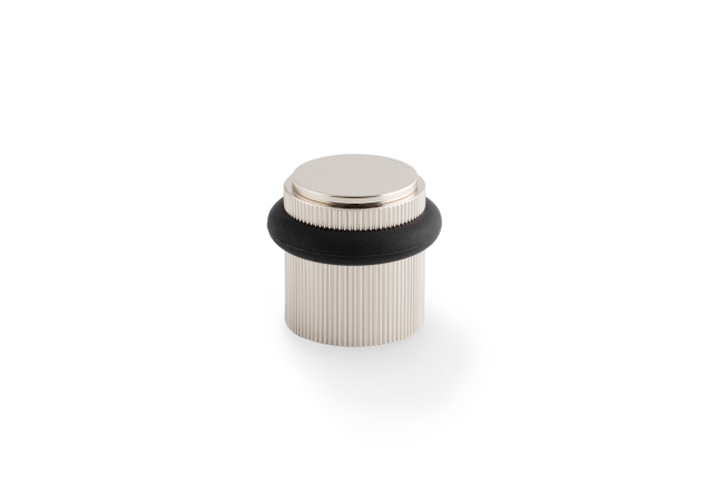 Deurstopper Reeded 'Brunel' - Gepolijst nikkel - Vloermontage - AW639RPN