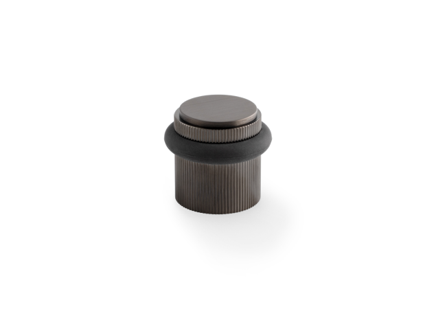 Deurstopper Reeded 'Brunel' - PVD Antraciet - Vloermontage - AW639RDBZPVD