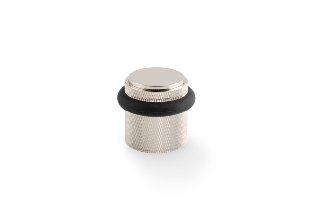 Deurstopper Knurled 'Brunel' - Gepolijst nikkel - Vloermontage - AW639KPN