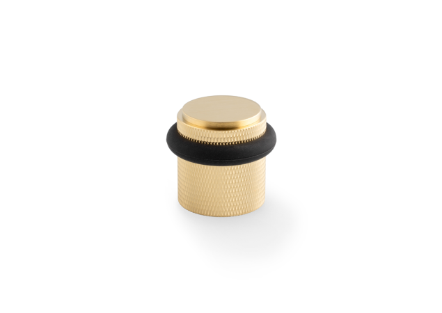 Deurstopper Knurled 'Brunel' - PVD Mat messing - Vloermontage - AW639KSBPVD