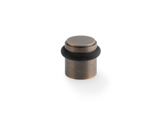 Deurstopper Plain 'Brunel' - Antiek messing - Vloermontage - AW639PAB