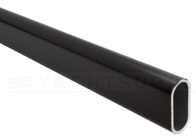 Kastroede 30x14mm 1000mm - Aluminum mat zwart - 1,5mm dik