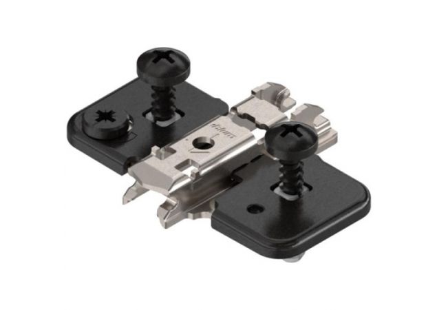 Kruismontage plaat 0mm Onyx, met voorgemonteerde schroeven en plug
