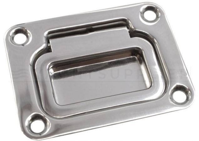 Luikring Rvs gepolijst rechthoek met veer geperst 77x57 mm