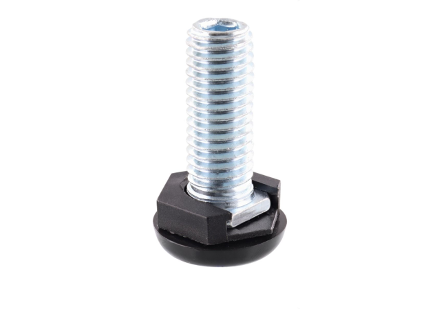 Basis voor meubelglijder JUSTUS QuickClick - Ø20mm - M10x25 - Zwart - In hoogte verstelbaar